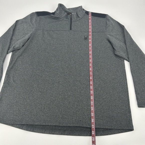 Spyder Active Shirt Mens L Gray 1/4 Zip Pullover Activewear ProWeb Base Layer - Picture 9 of 12